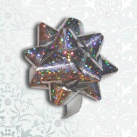Mini Gift Bows - Prismatic Silver